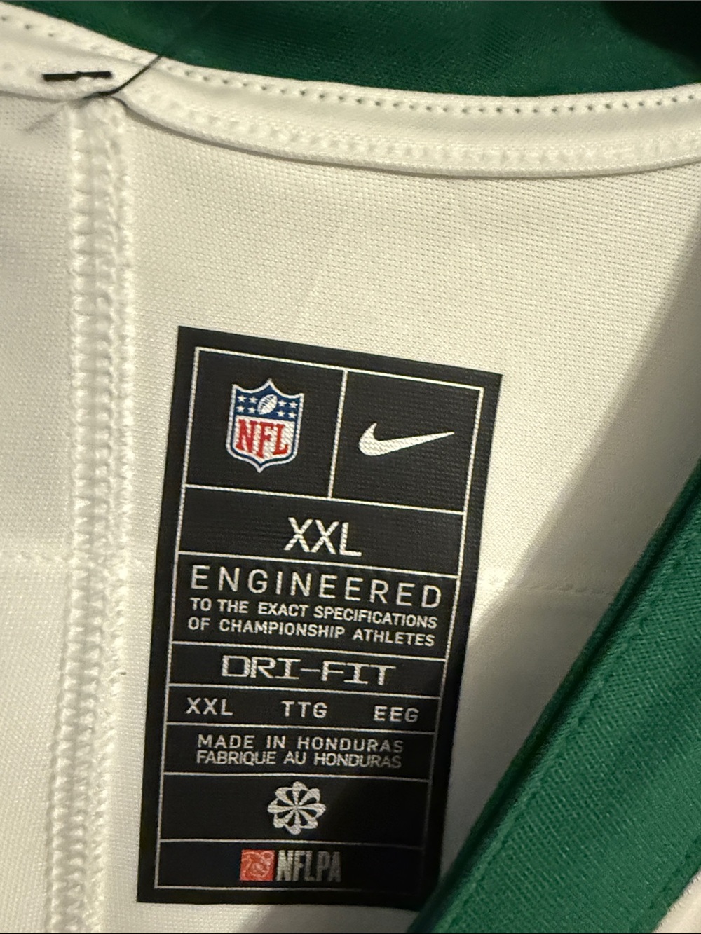 Men's White New York Jets Football Jersey with Green Accents - #1 - Picture 3 of 7